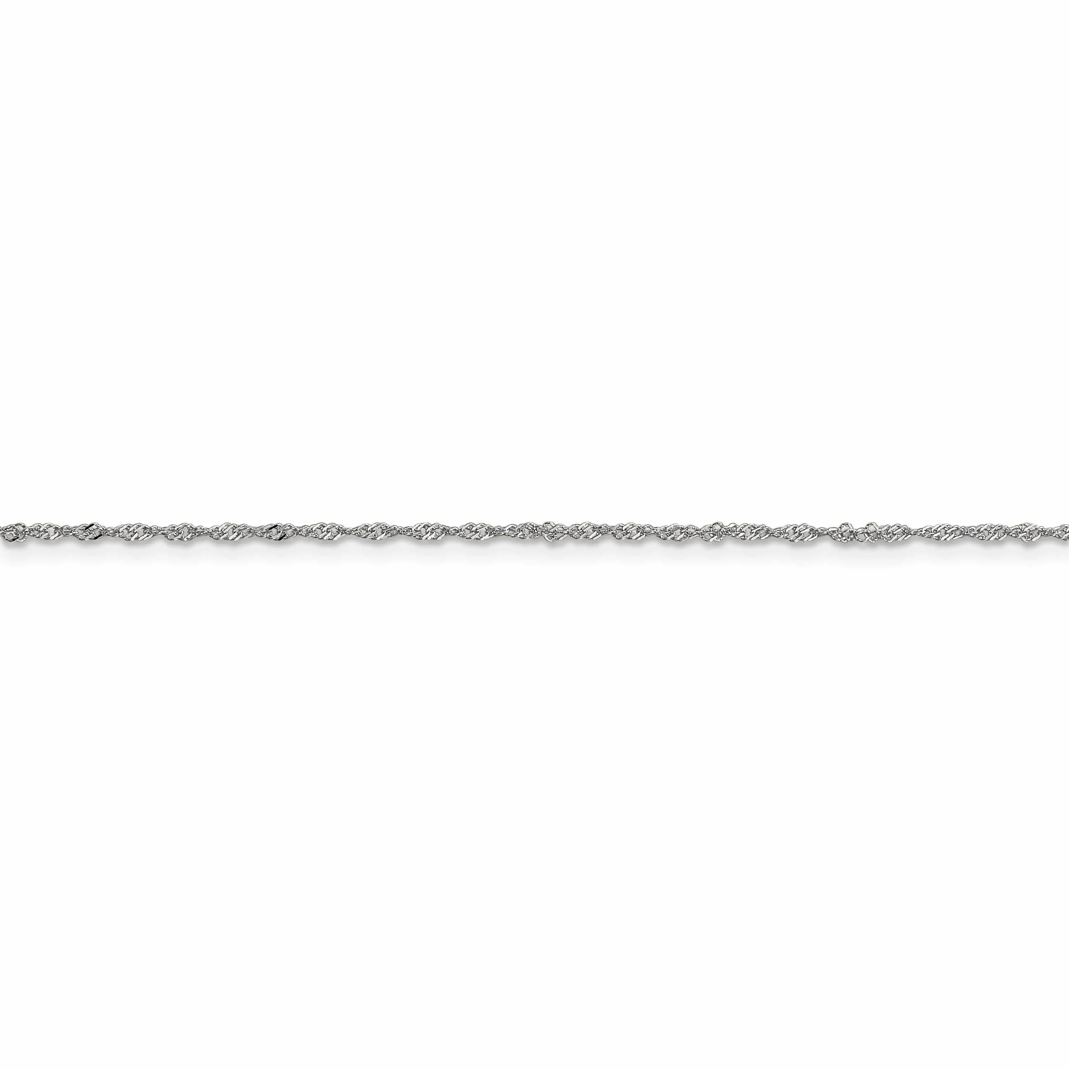 10K White Gold 1 mm Sparkle Singapore Chain