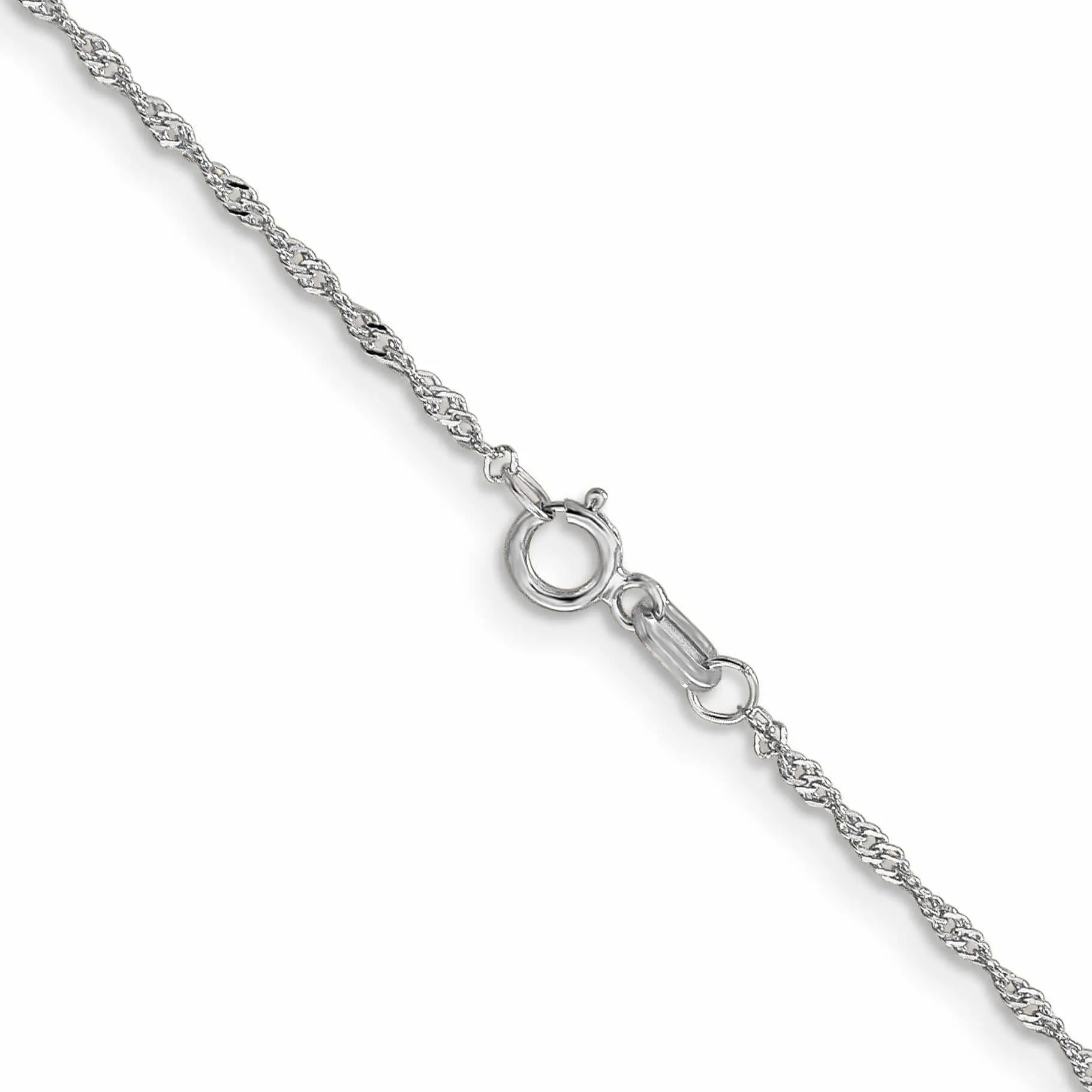 10K White Gold 1 mm Sparkle Singapore Chain