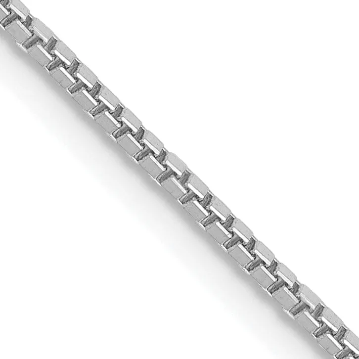 14k White Gold 1.10mm Polished Solid Box Chain