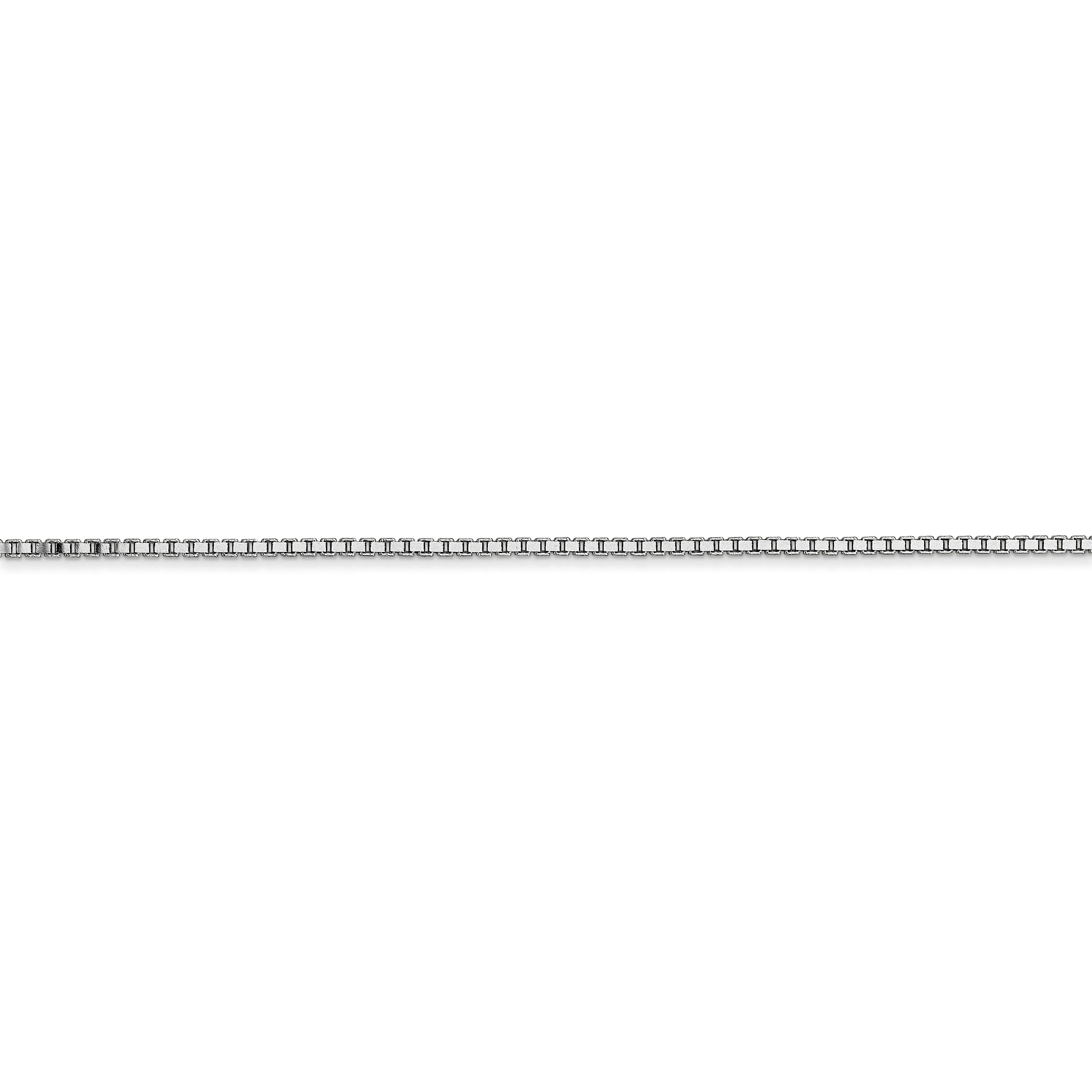 14k White Gold 1.10mm Polished Solid Box Chain