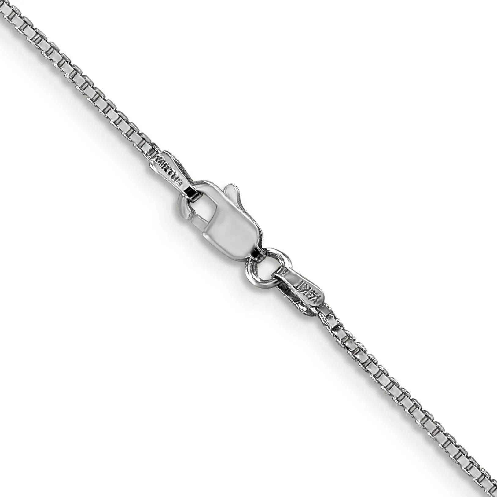 14k White Gold 1.10mm Polished Solid Box Chain