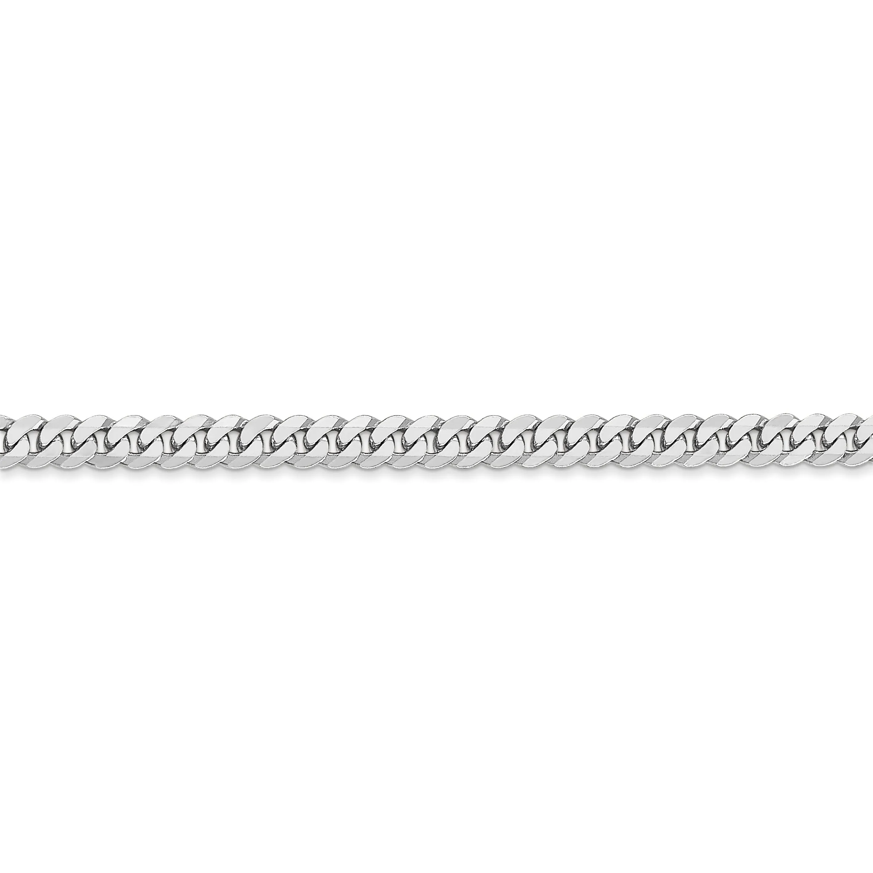 14k White Gold 3.9mm Flat Curb Chain