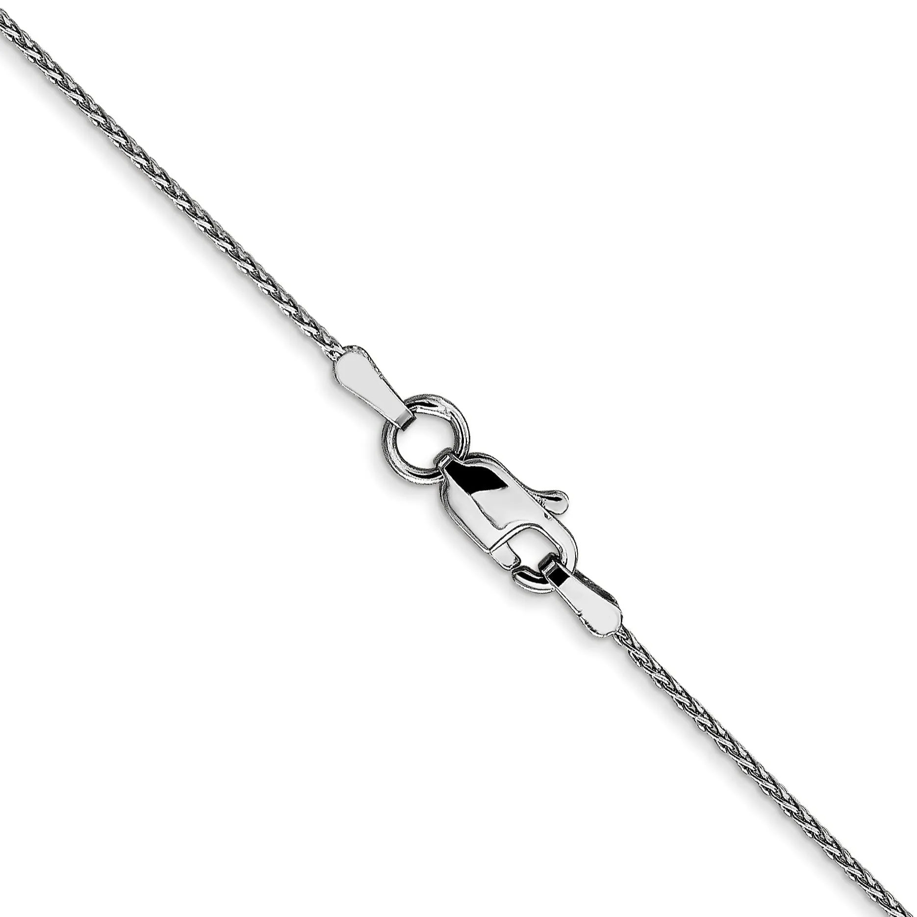 14K White Gold .80mm Round D.C Wheat Chain