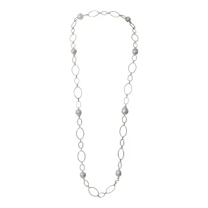 161-01-S | STERLING LOOP CHAIN & WILD PEARLS