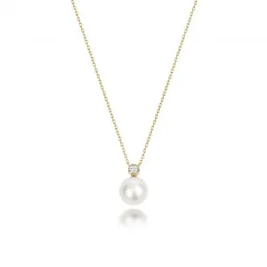 18ct Gold Diamond & Akoya Pearl Necklace NDQ204