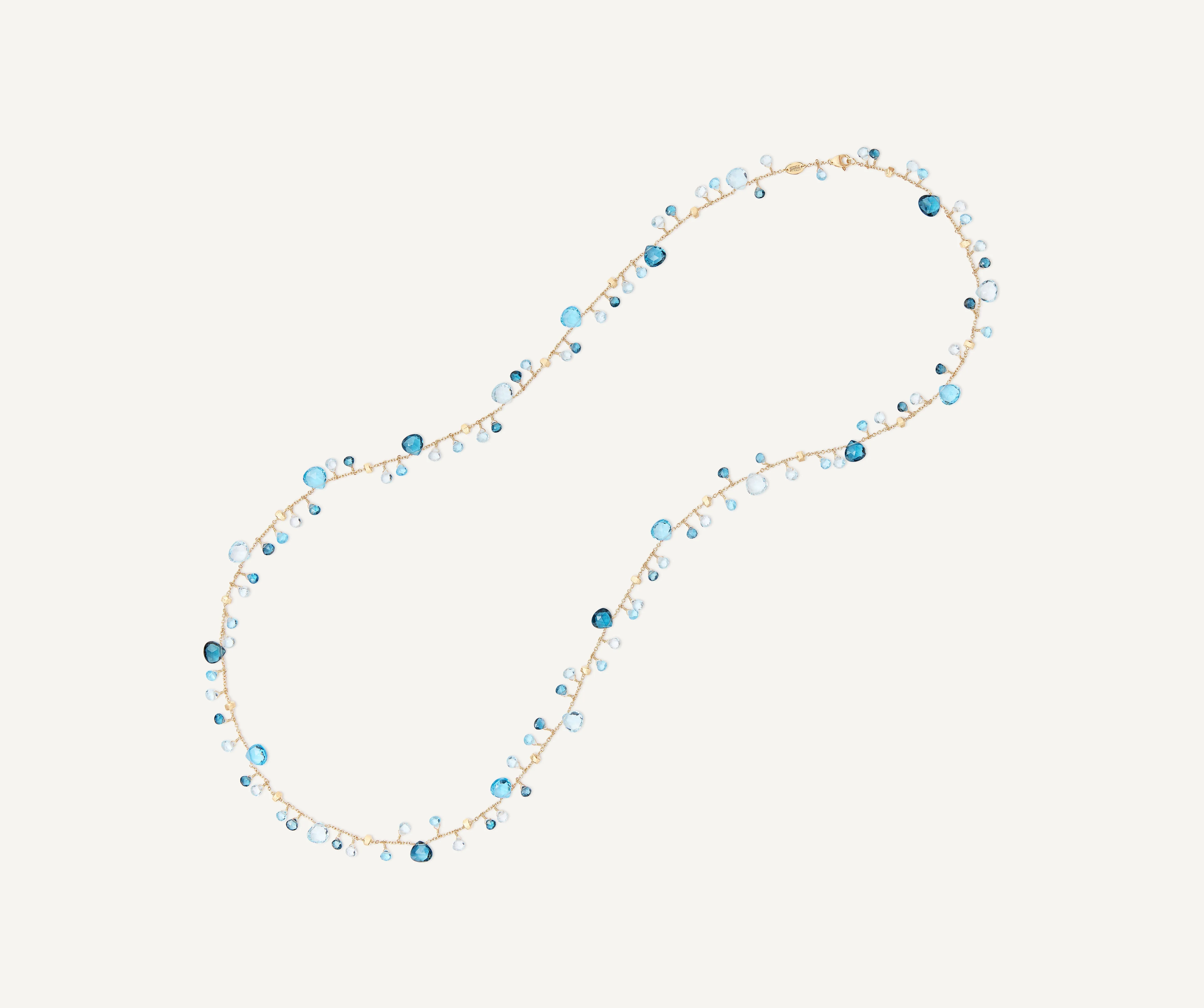 18K Yellow Gold Mixed Topaz Long Necklace