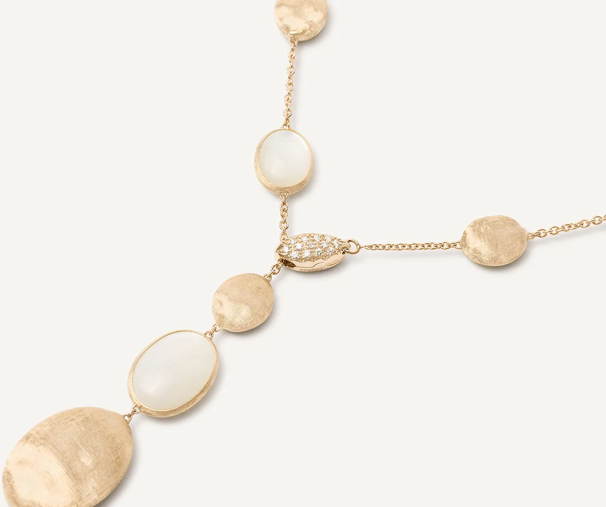 18K Yellow Gold Mother of Pearl & Gold Lariat