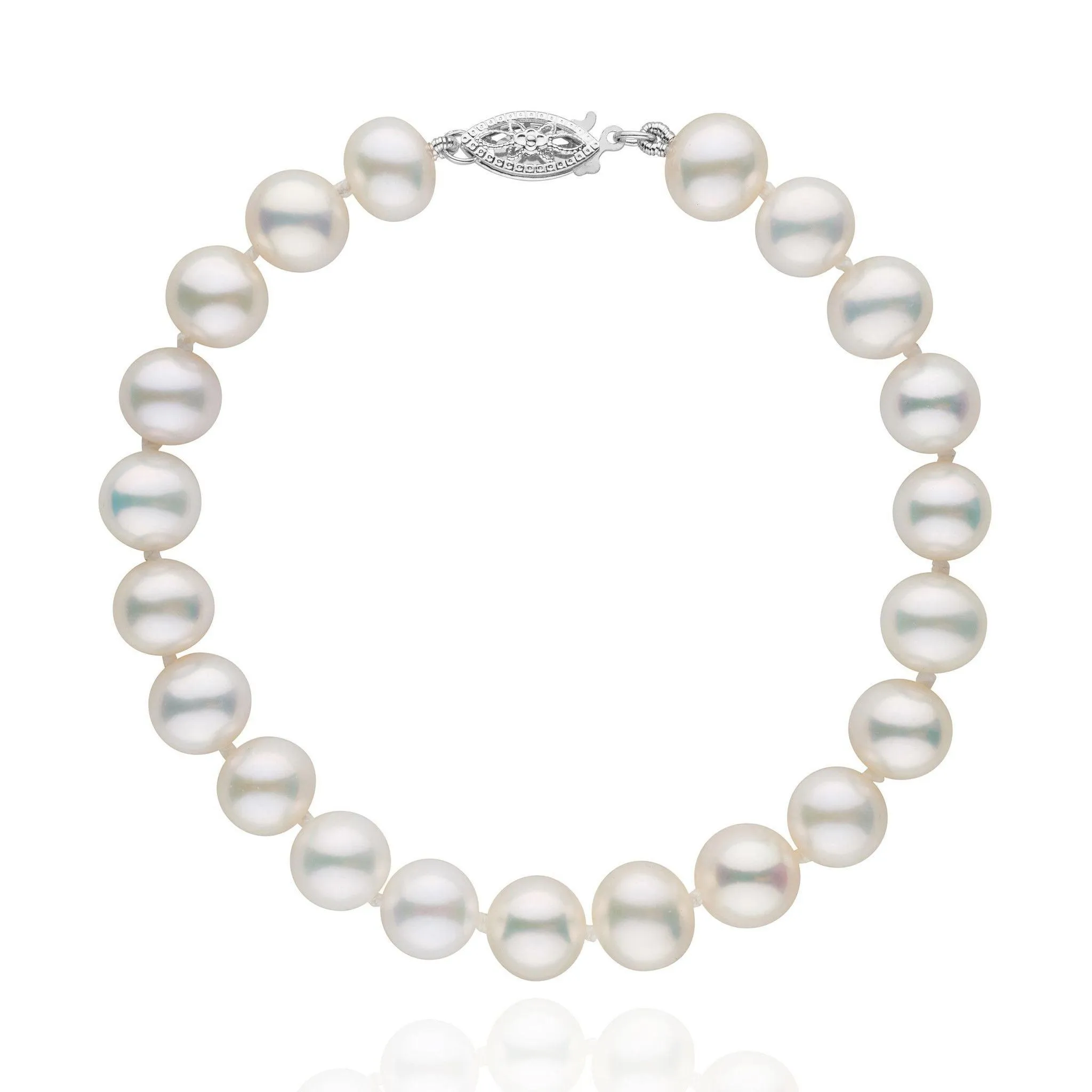 7.5-8.0 mm White Freshwater AA  Pearl Bracelet