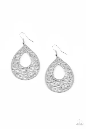 Airy Applique White Paparazzi Earrings