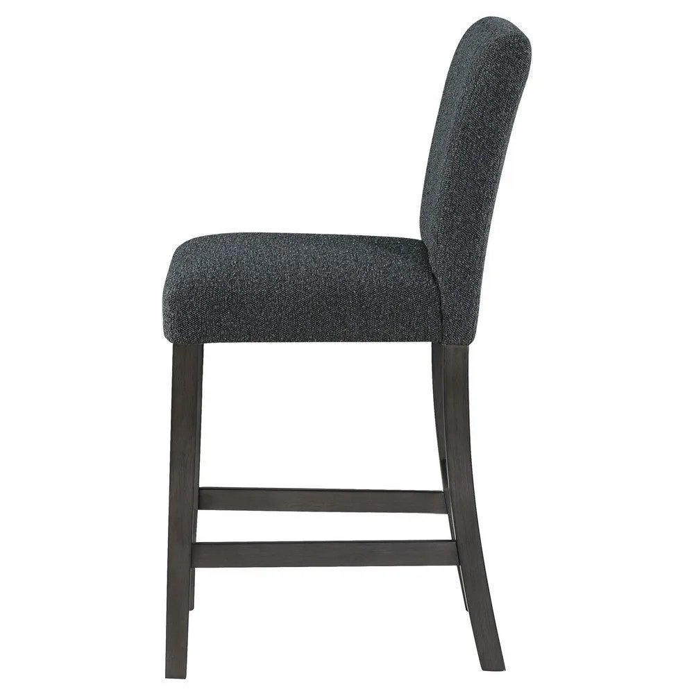 Alora Counter Height Dining Chair Set of 2, Black Boucle, Charcoal Gray By Casagear Home