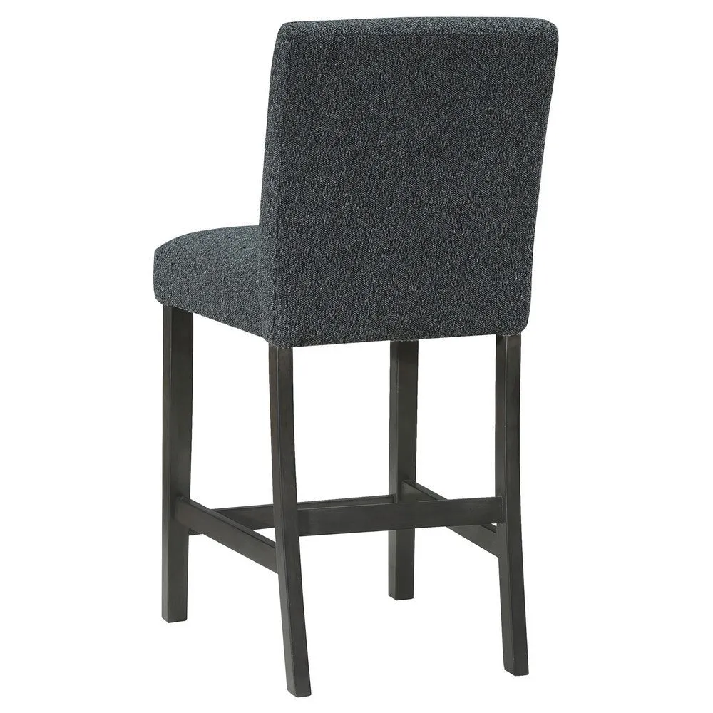 Alora Counter Height Dining Chair Set of 2, Black Boucle, Charcoal Gray By Casagear Home