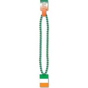 Beads With Printed Irish Flag Medallion