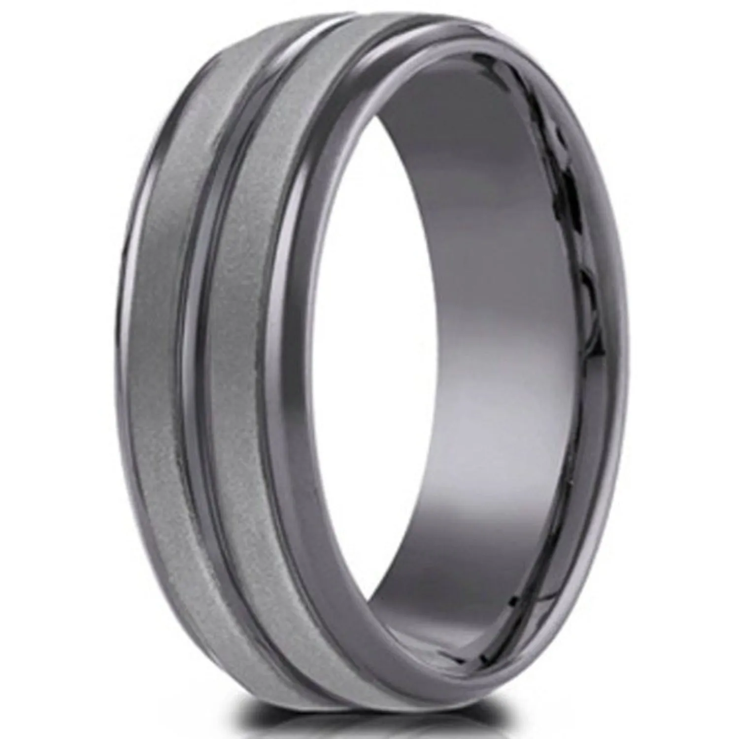 Benchmark Tantalum Grey & Black Wedding Band