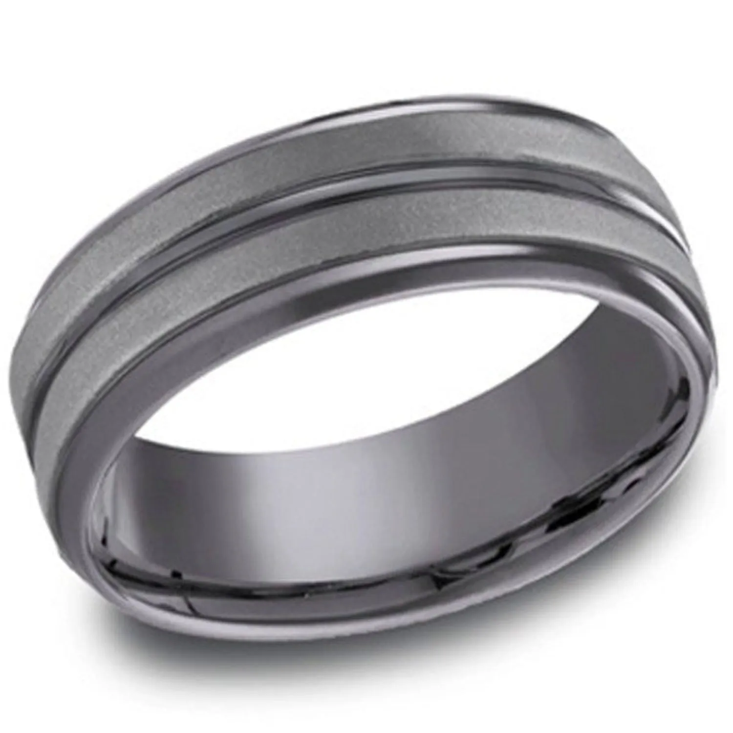 Benchmark Tantalum Grey & Black Wedding Band