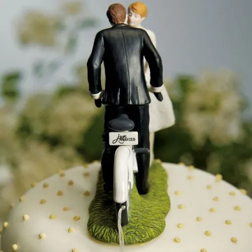 Bicycle Bride and Groom Wedding Cake Topper