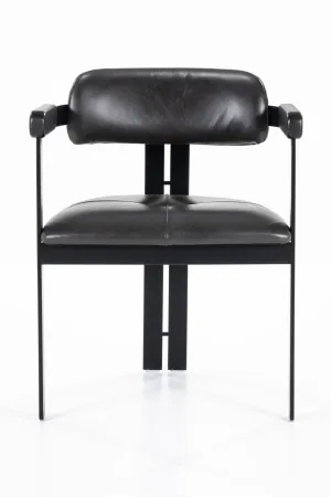 Black Leather Dining Chair | Eleonora Morris