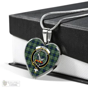 Blyth Tartan Heart Necklace with Family Crest