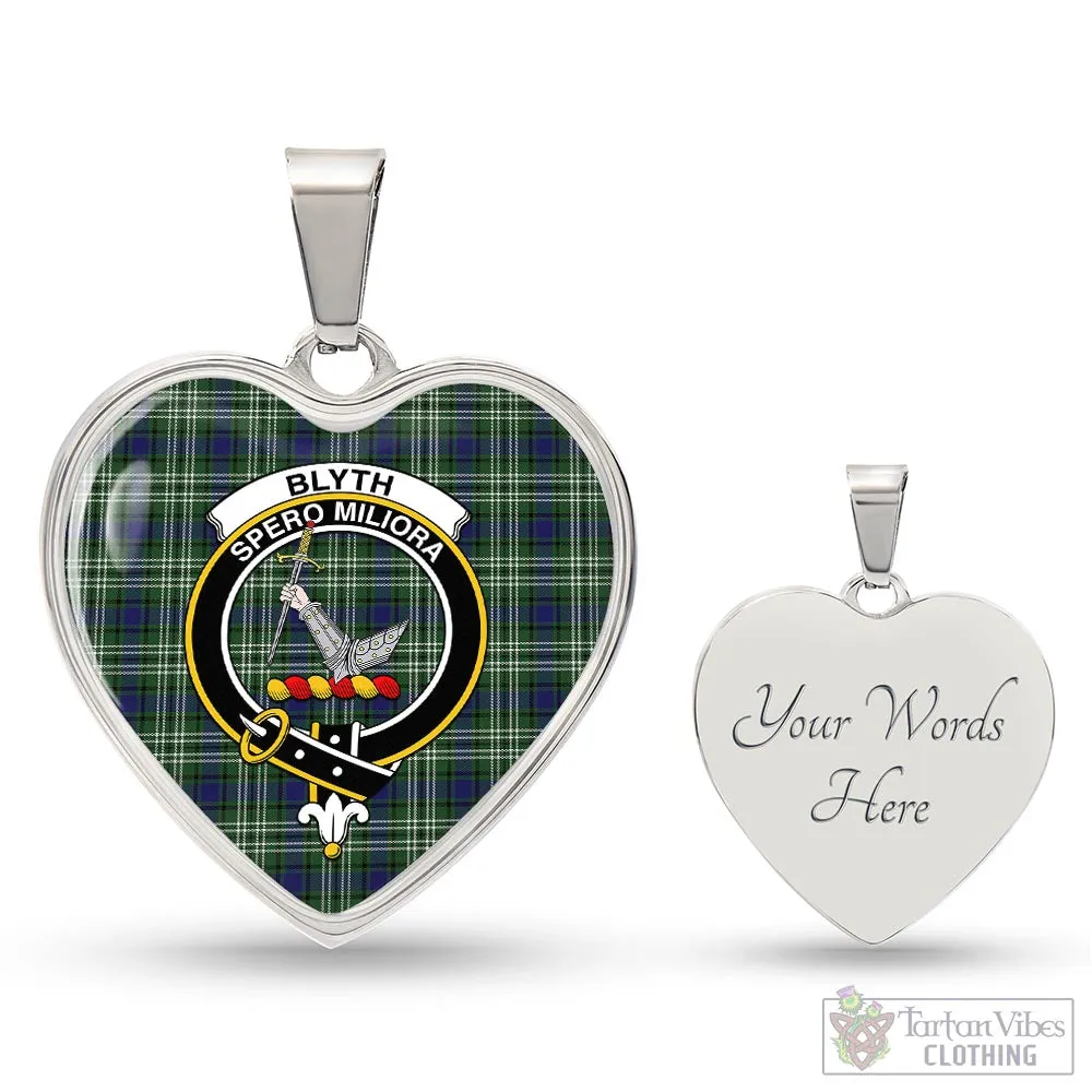 Blyth Tartan Heart Necklace with Family Crest