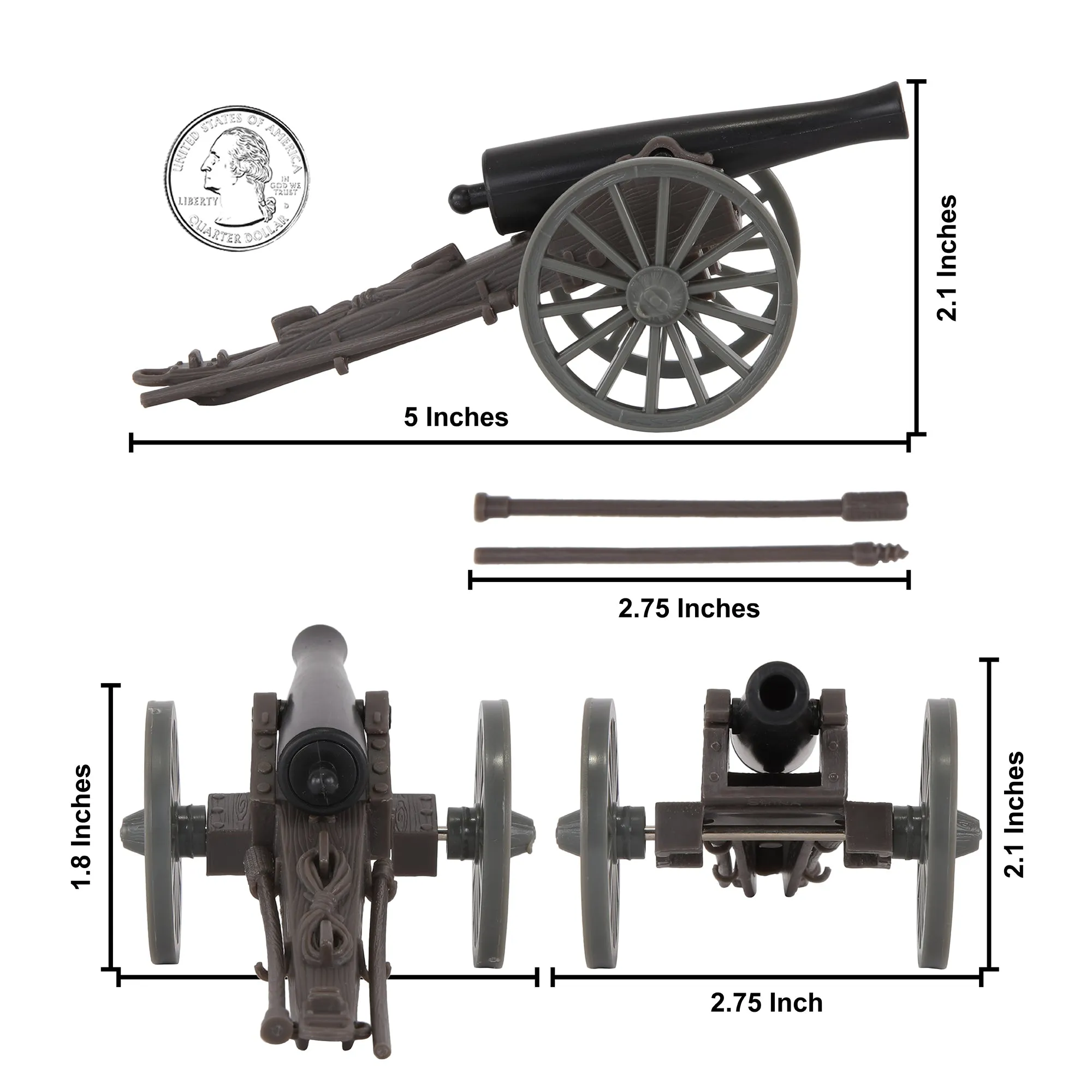 BMC CTS American Civil War Artillery Horse Wagon - Cannon Limber Caisson Playset