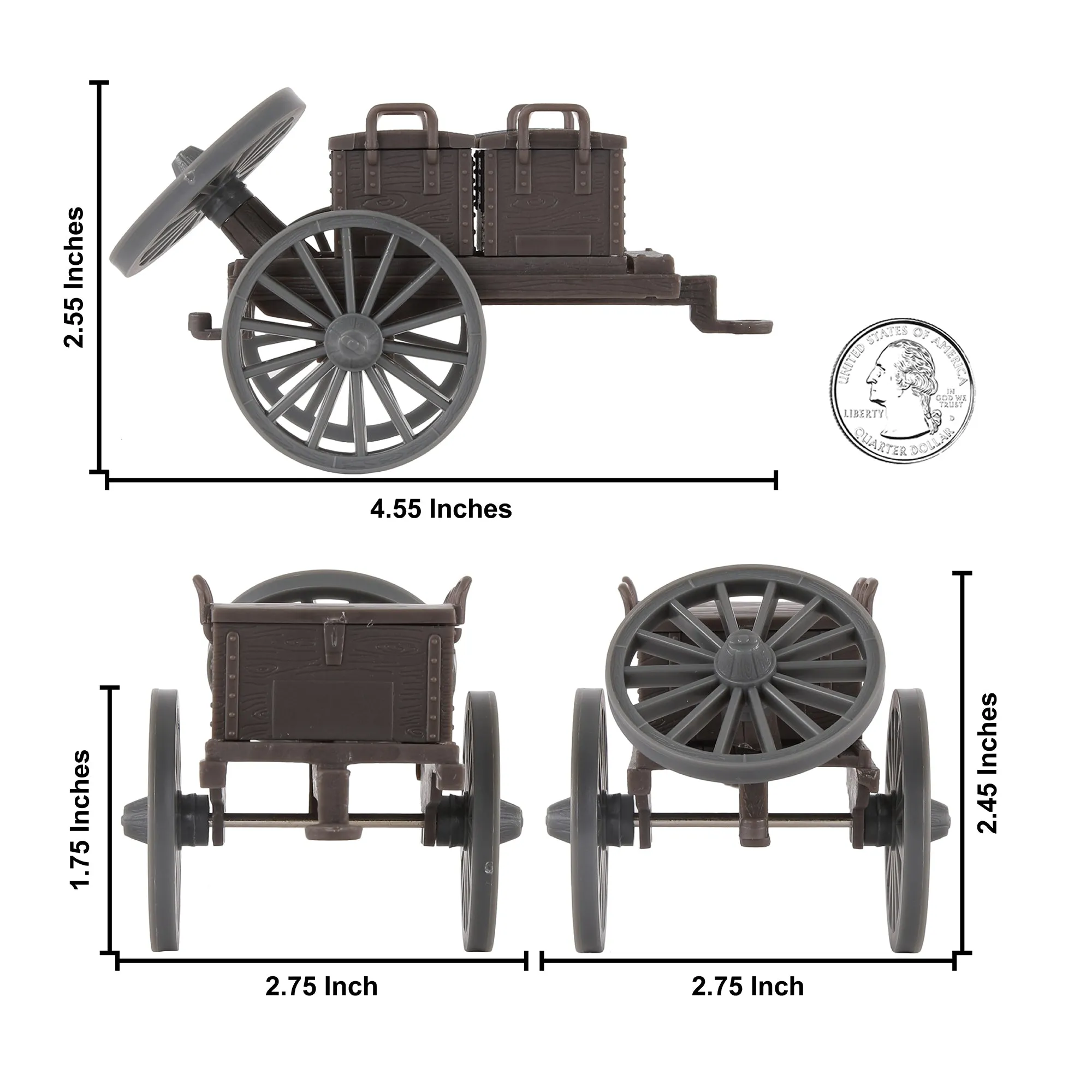 BMC CTS American Civil War Artillery Horse Wagon - Cannon Limber Caisson Playset