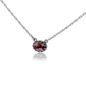 Cabochon Cut Red Emerald Crown Pendant