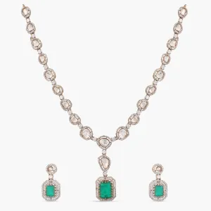 Cascading Brilliance Moissanite Silver Necklace Set