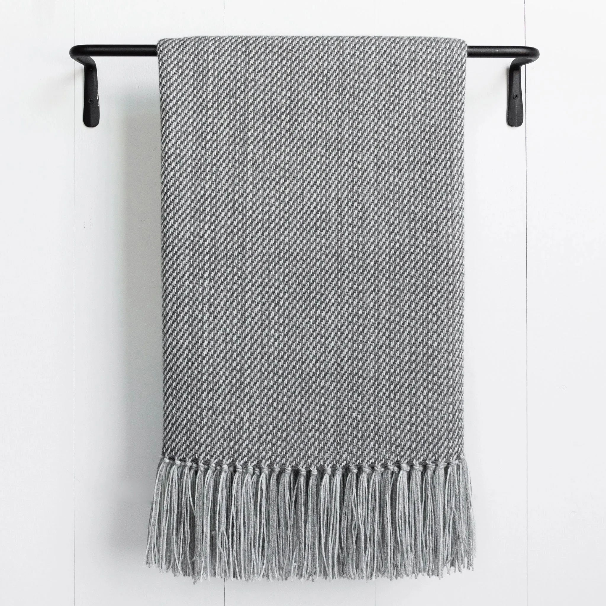 Charcoal & Gray Handwoven Alpaca Throw