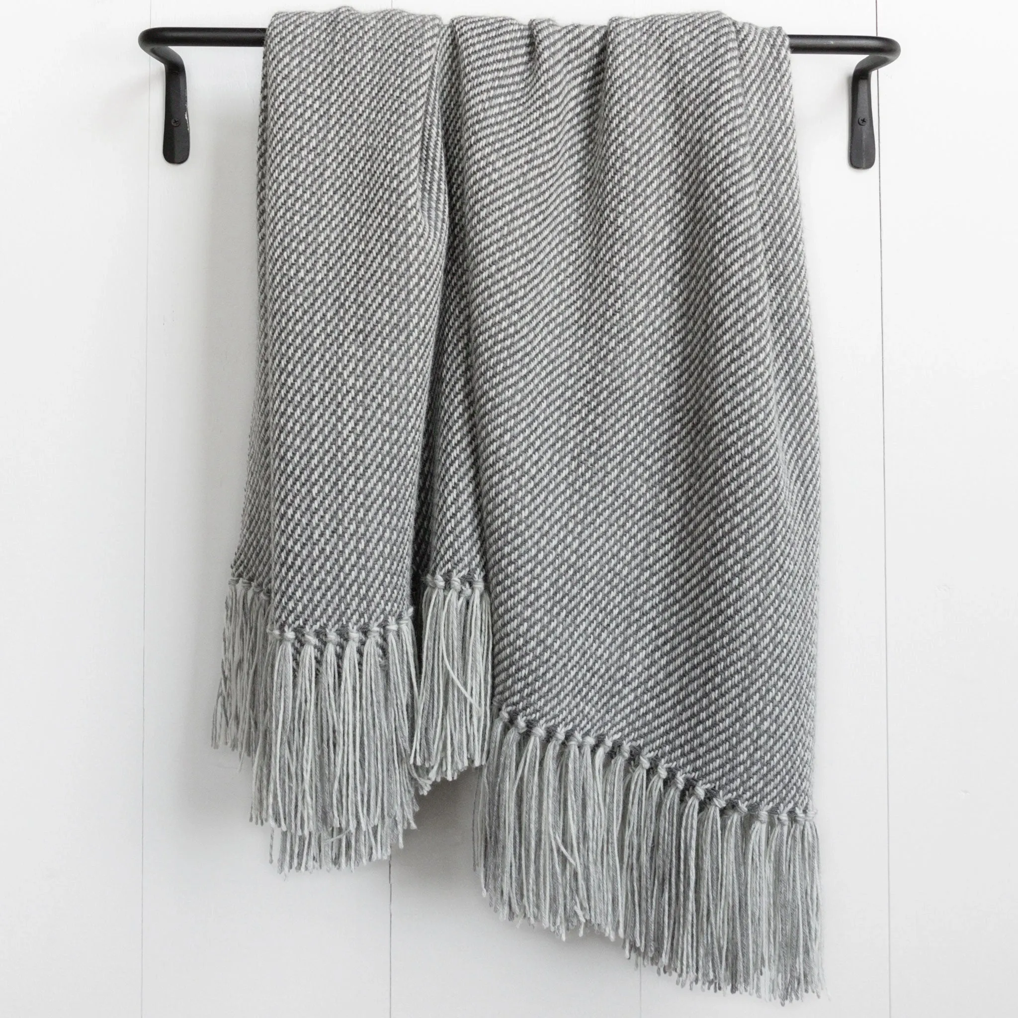 Charcoal & Gray Handwoven Alpaca Throw