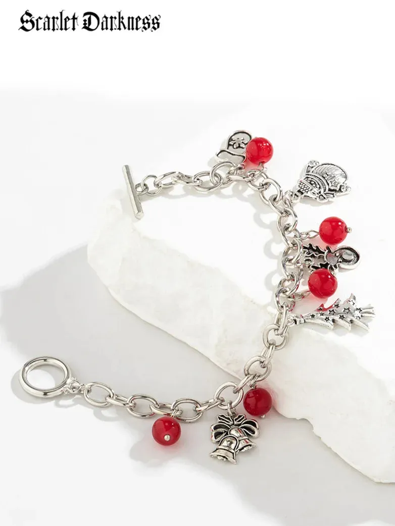 Christmas Tree Bead Tassel Bracelet