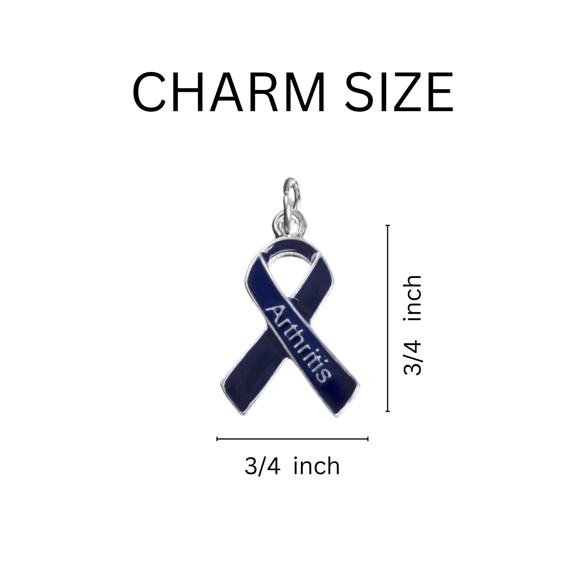 Dark Blue Ribbon Arthritis Awareness Necklaces