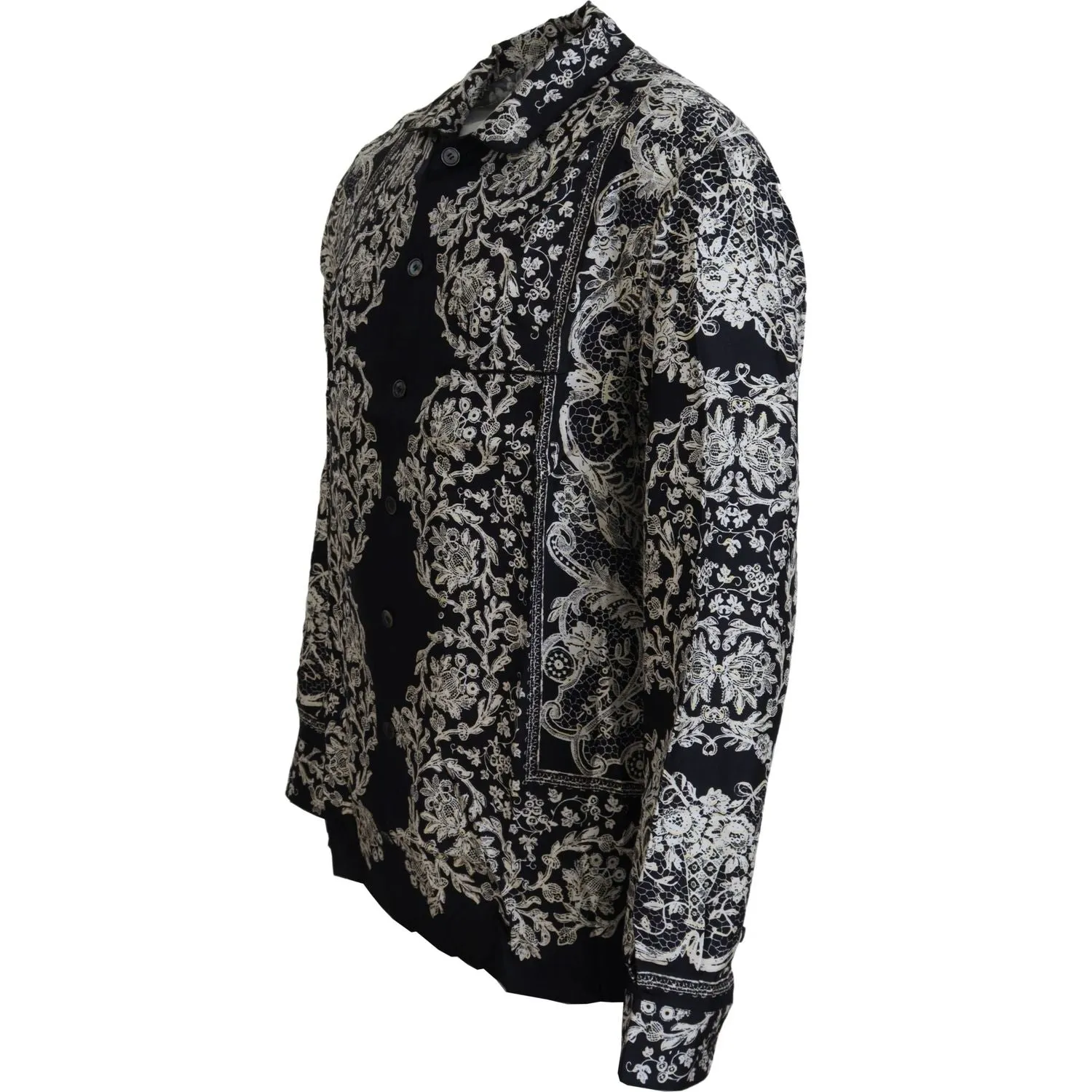 Dolce & Gabbana Elegant Satin Floral Baroque Shirt