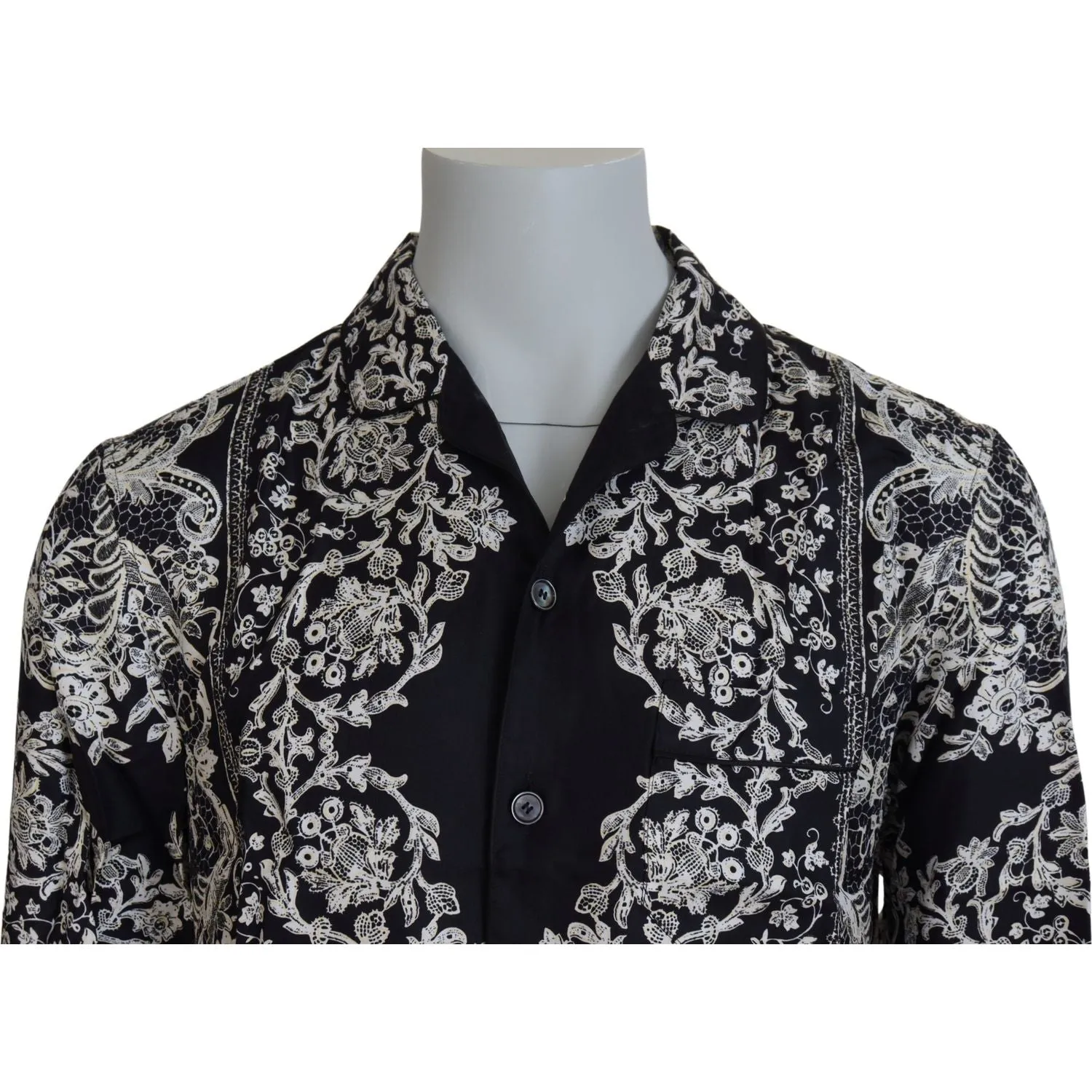 Dolce & Gabbana Elegant Satin Floral Baroque Shirt