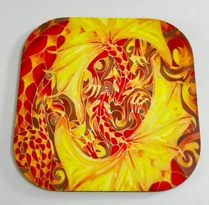 Dramatic Dragons Coaster - Mythical Beasts Lovers Gift - Red Dragon Coaster