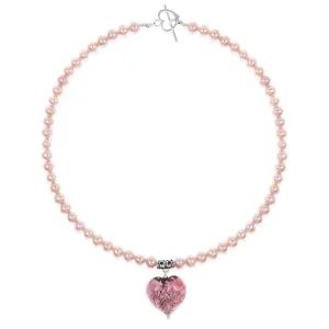 Dusk Pearl Heart Necklace