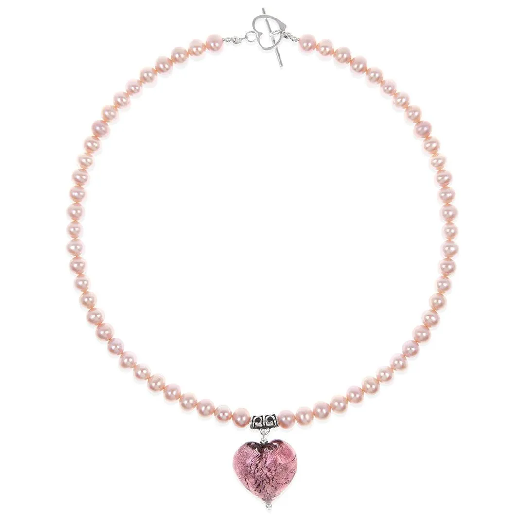 Dusk Pearl Heart Necklace