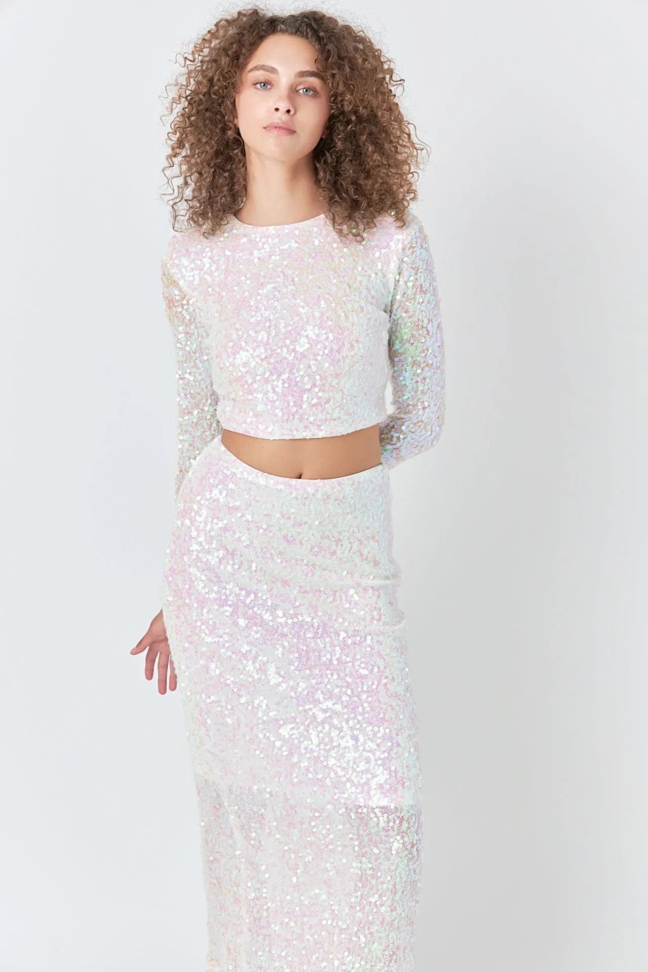 Endless Rose - Sequins Open Back Top