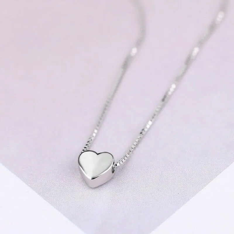 Fashion Jewelry Love Heart Pendants Necklace for Women in 925 Sterling Silver