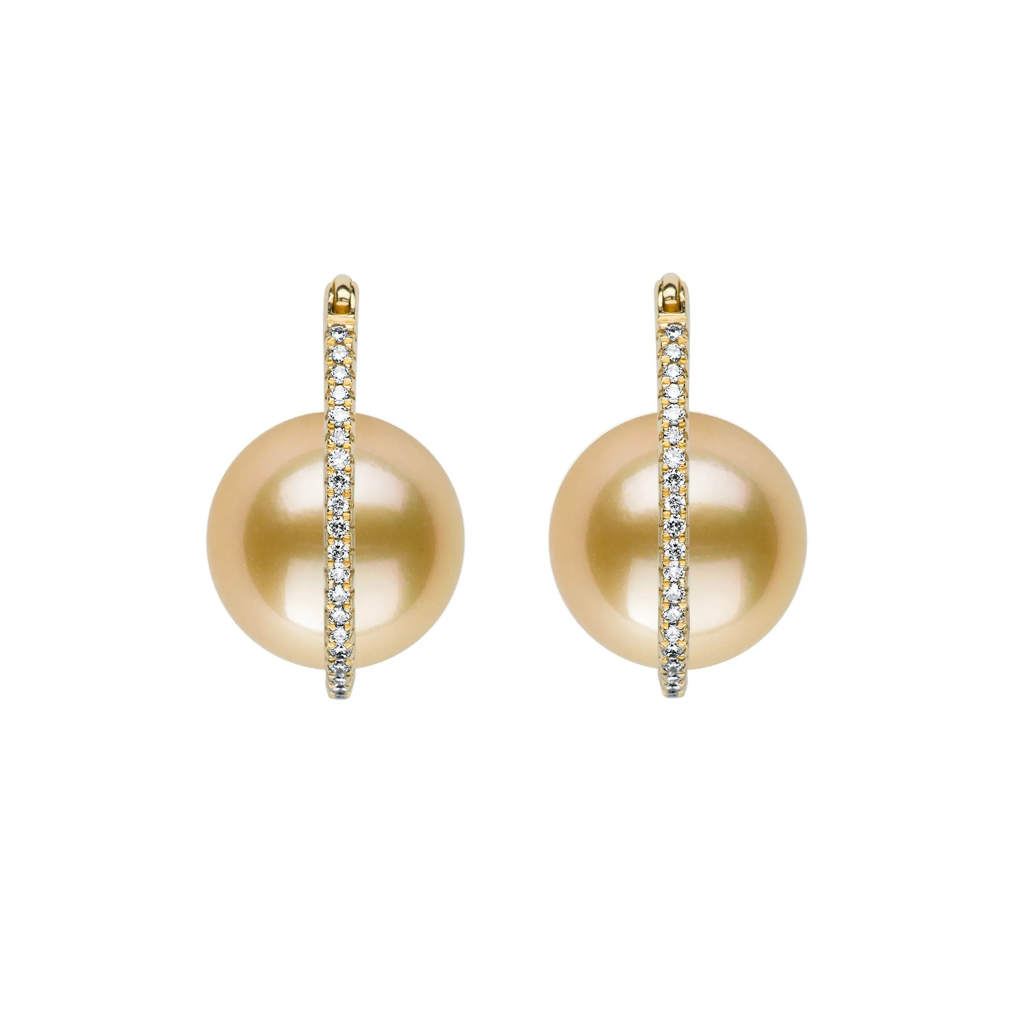 Floating Pearl Diamond Earrings