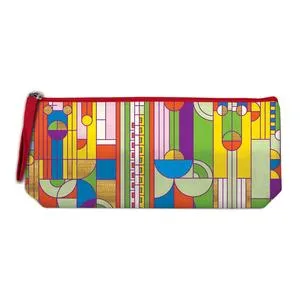 FRANK LLOYD WRIGHT SAGUARO CACTUS AND FORMS HANDMADE EMBROIDERED PENCIL POUCH