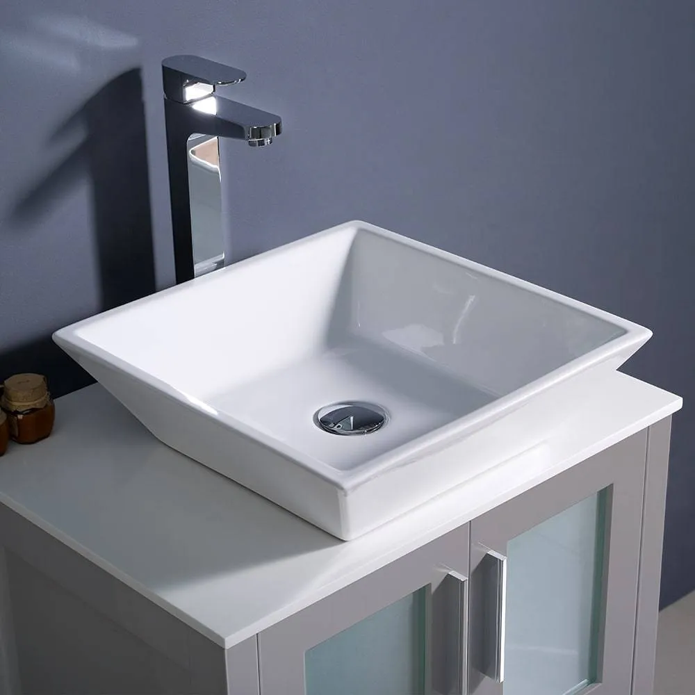 Fresca FVN6224GR-VSL Torino 24" Grey Modern Bathroom Vanity with Vessel Sink