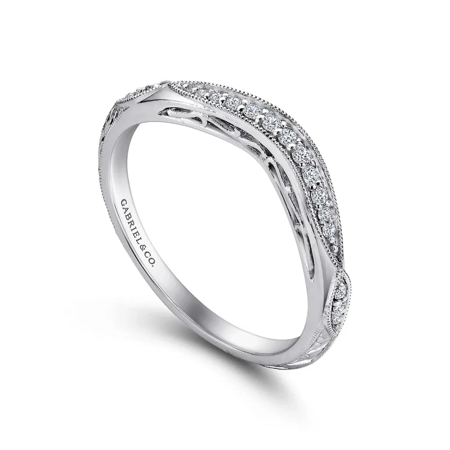 Gabriel & Co. "Jaelyn" Victorian Style Diamond Wedding Band