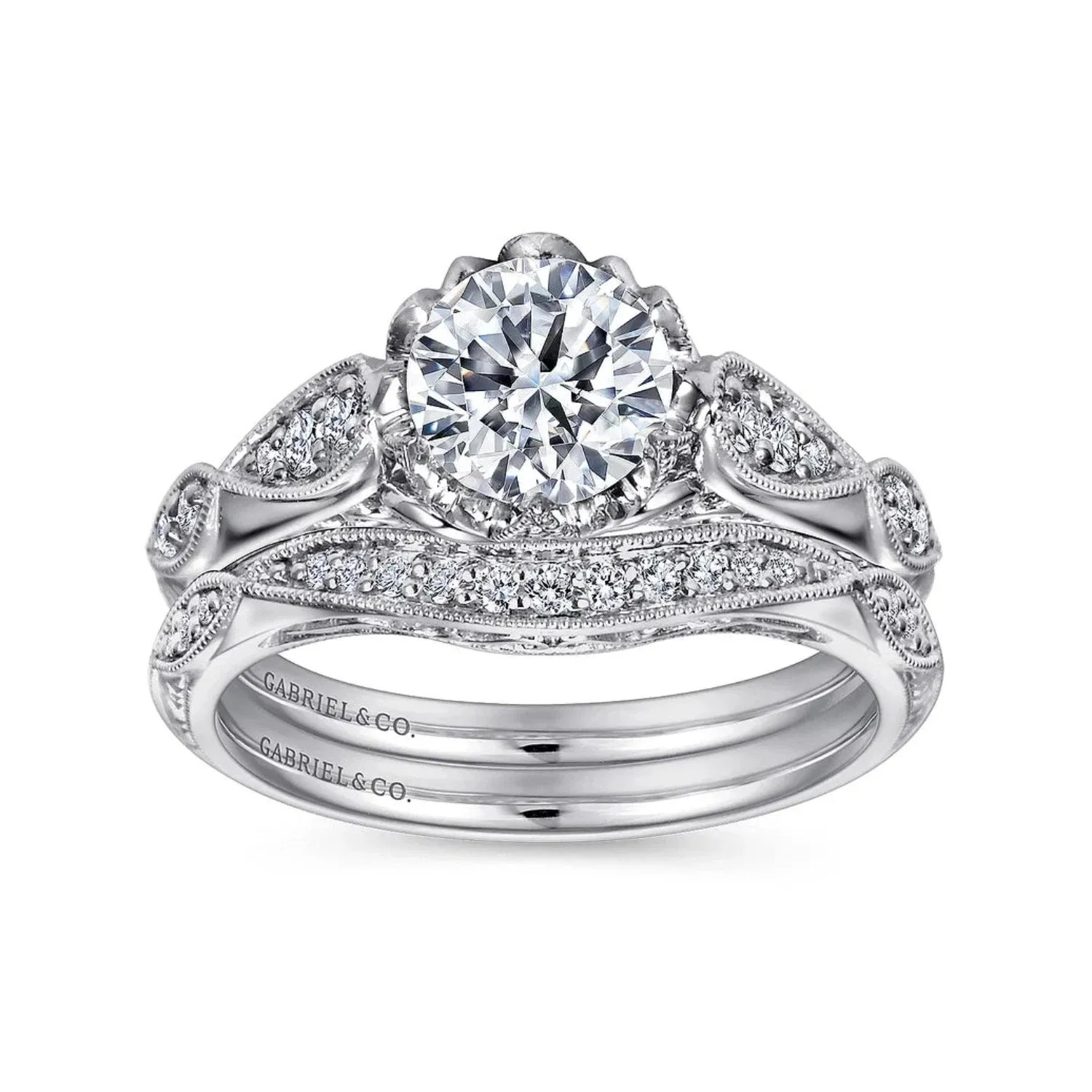 Gabriel & Co. "Jaelyn" Victorian Style Diamond Wedding Band