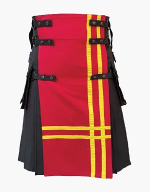 Gothic utility kilt in black and red