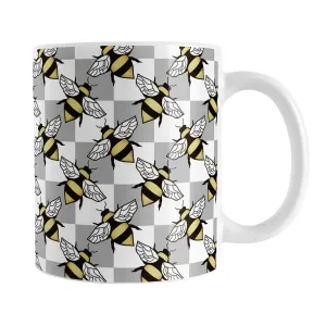 Gray Checkered Bee Mug