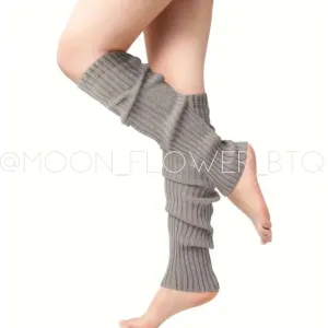 Gray Warm Knit Leg Warmers