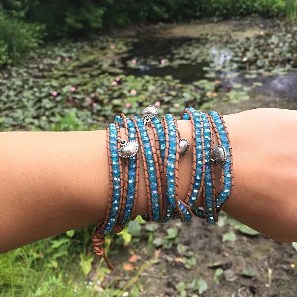 Heart Sequined Wrap Bracelet