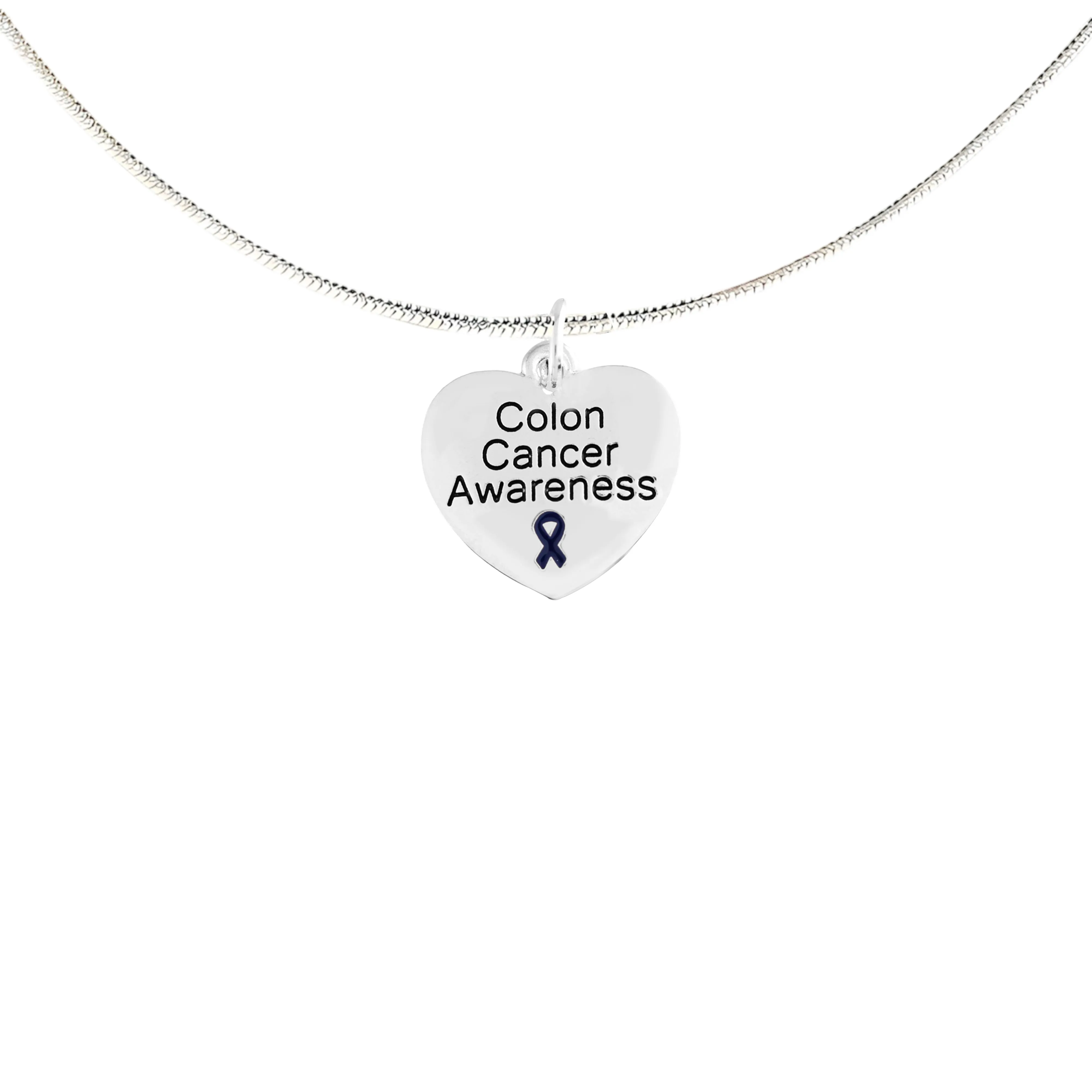 Heart Shaped Colon Cancer Awareness Necklaces