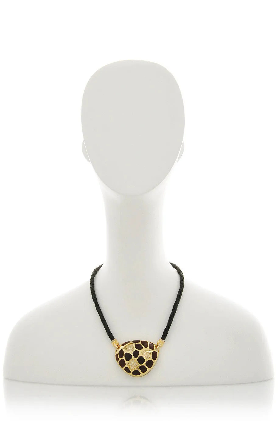 KENNETH JAY LANE TIGER Tortoise Gold Pendant