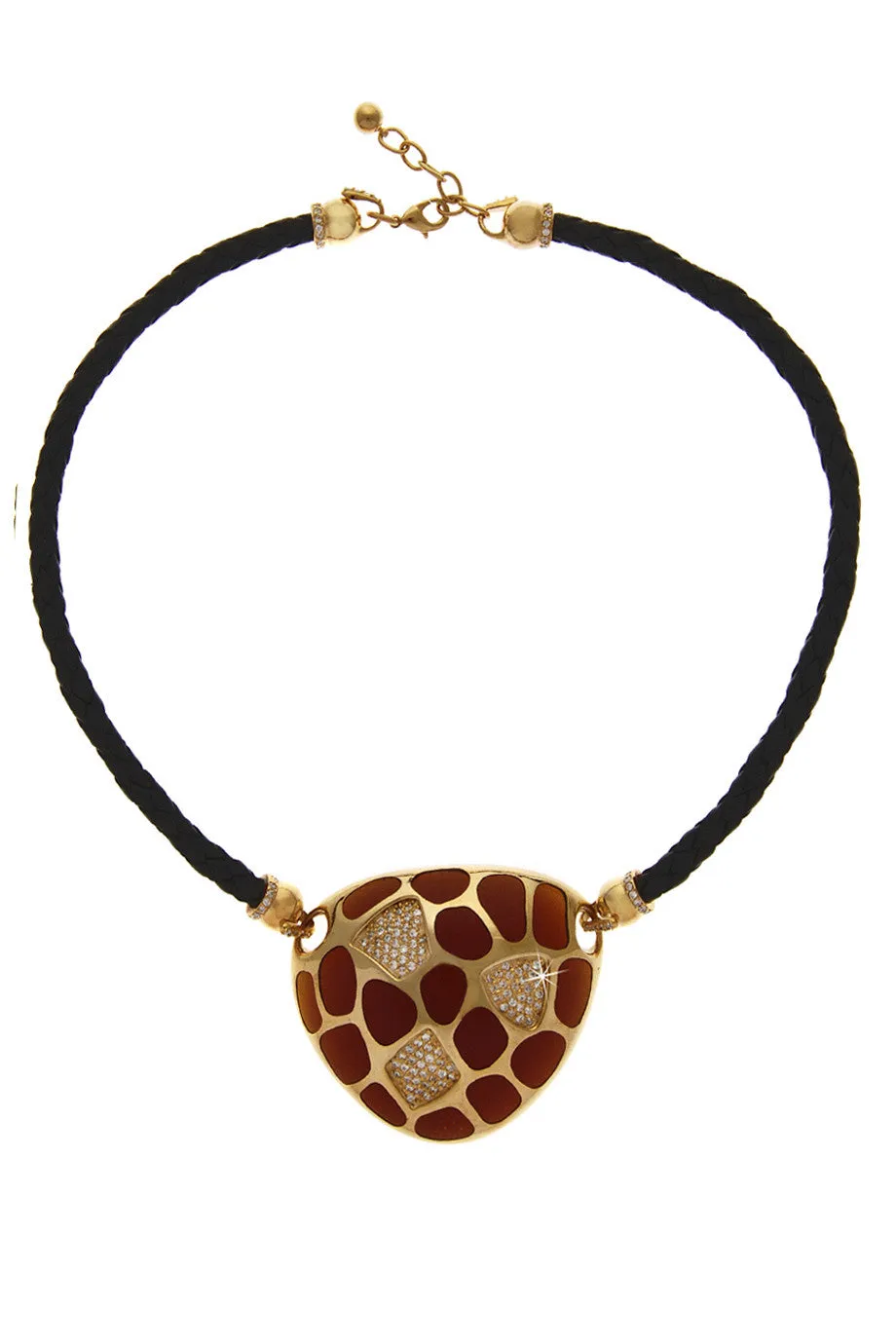 KENNETH JAY LANE TIGER Tortoise Gold Pendant