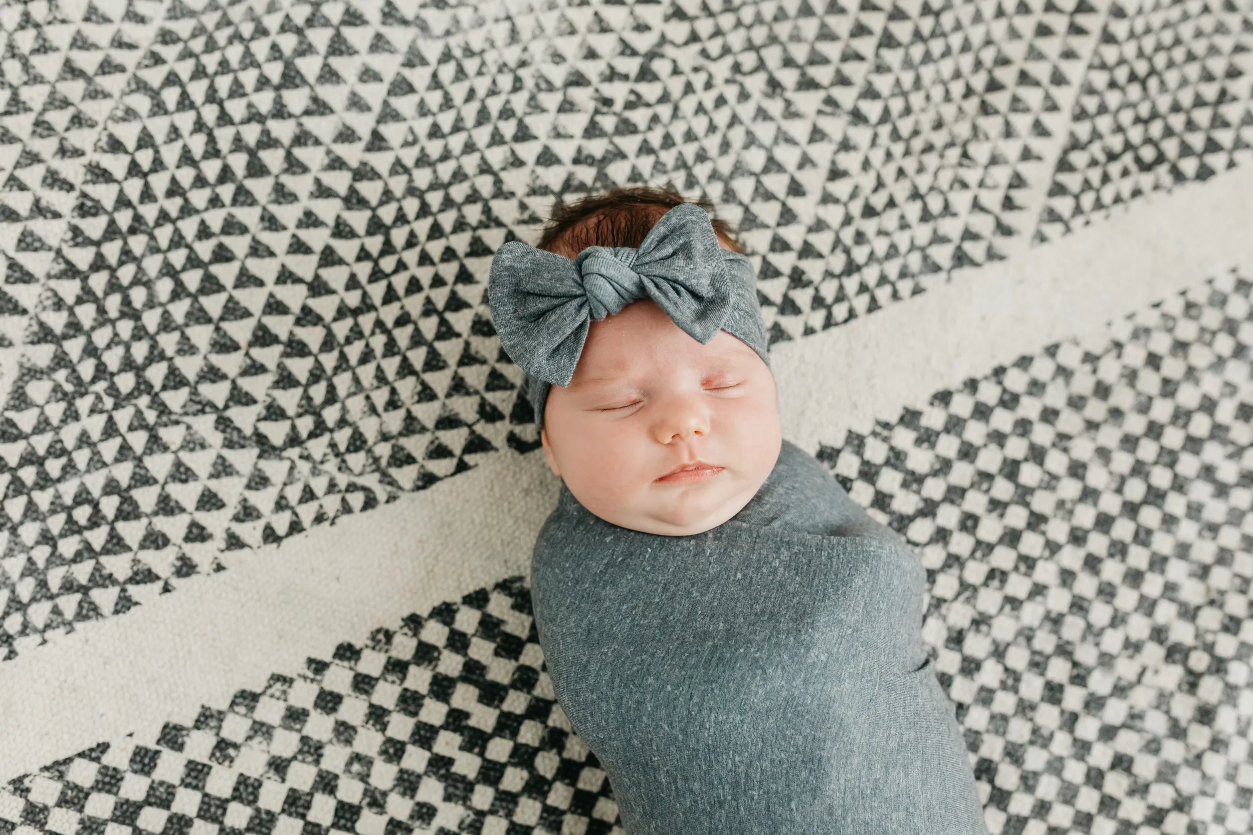 Knit Headband Bow - Slate